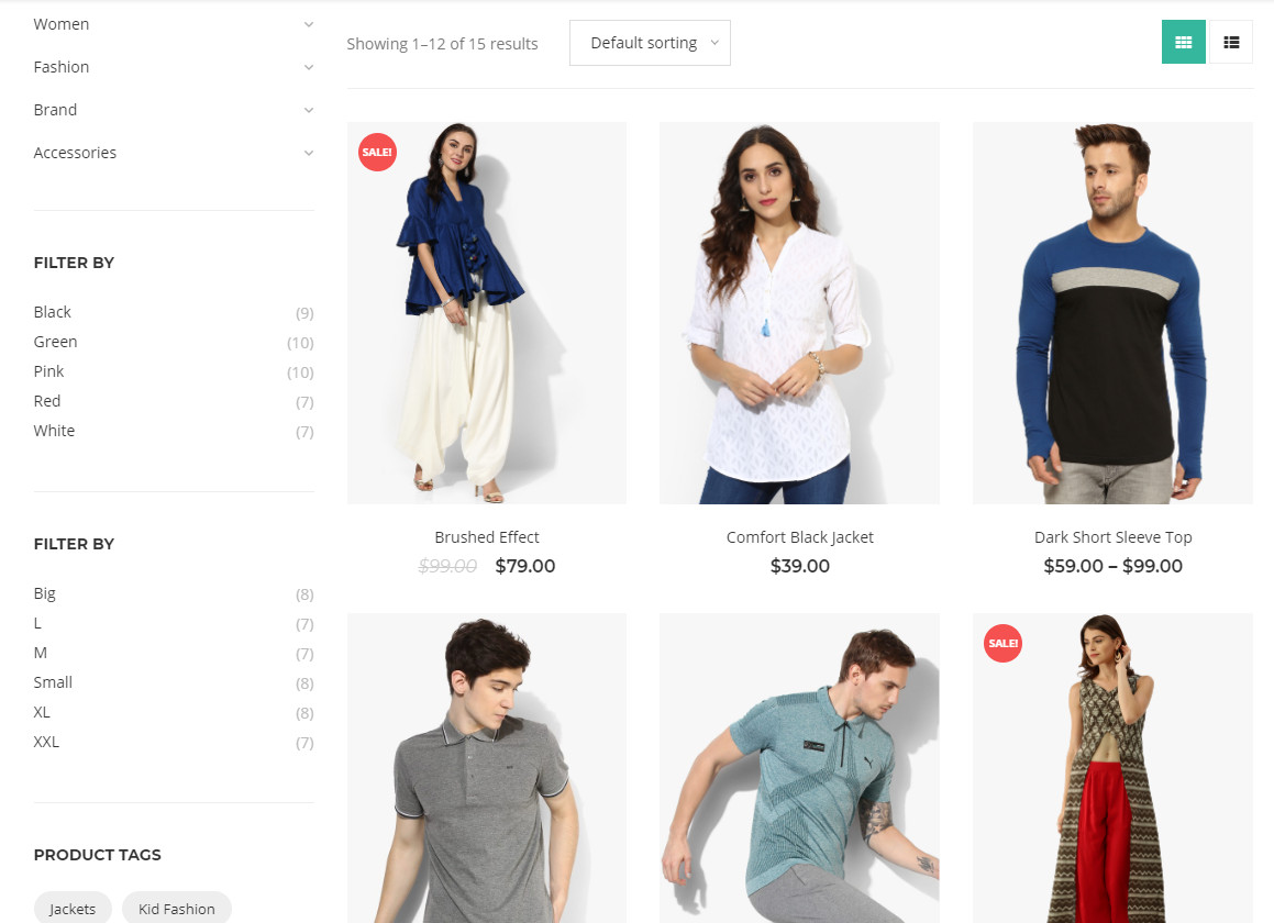 WordPress online clothing store template