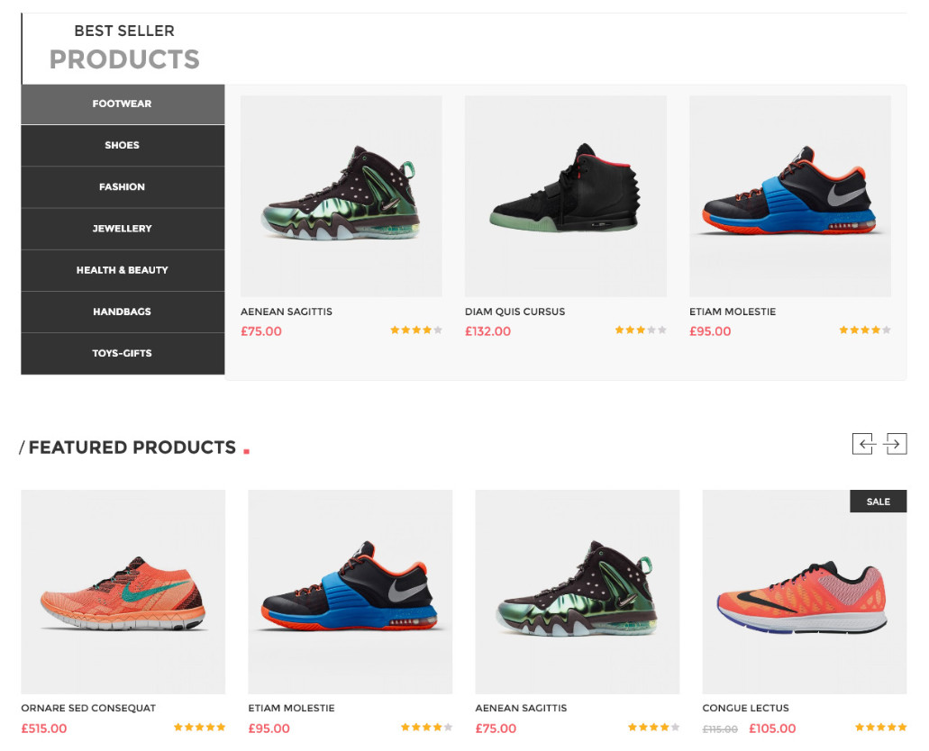 Script for an online shoe store Wordpress